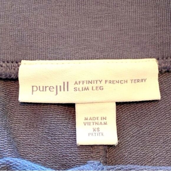 PURE JILL AFFINITY FRENCH TERRY SLIM LEG PANT WOMEN XSP LAVENDER ELASTIC W - Picture 7 of 11
